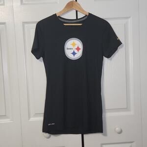 Nike Women's Black Dri-fit Short Sleeve T-shirt Size Med Pittsburgh Steelers